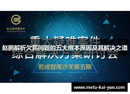 赵鹏解析欠薪问题的五大根本原因及其解决之道